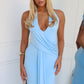 TYLA HALTER MAXI DRESS - BLUE