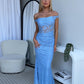 AMELIA LACE MAXI DRESS - BLUE