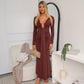 BRYSON LONG SLEEVE MAXI DRESS - CHOCOLATE