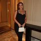 BIANCO PEARL MAXI DRESS - BLACK