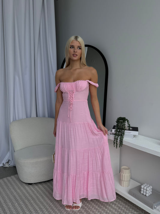 KYLA MAXI DRESS - BABY PINK