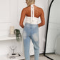 CALILE RIP JEANS - BLUE DENIM