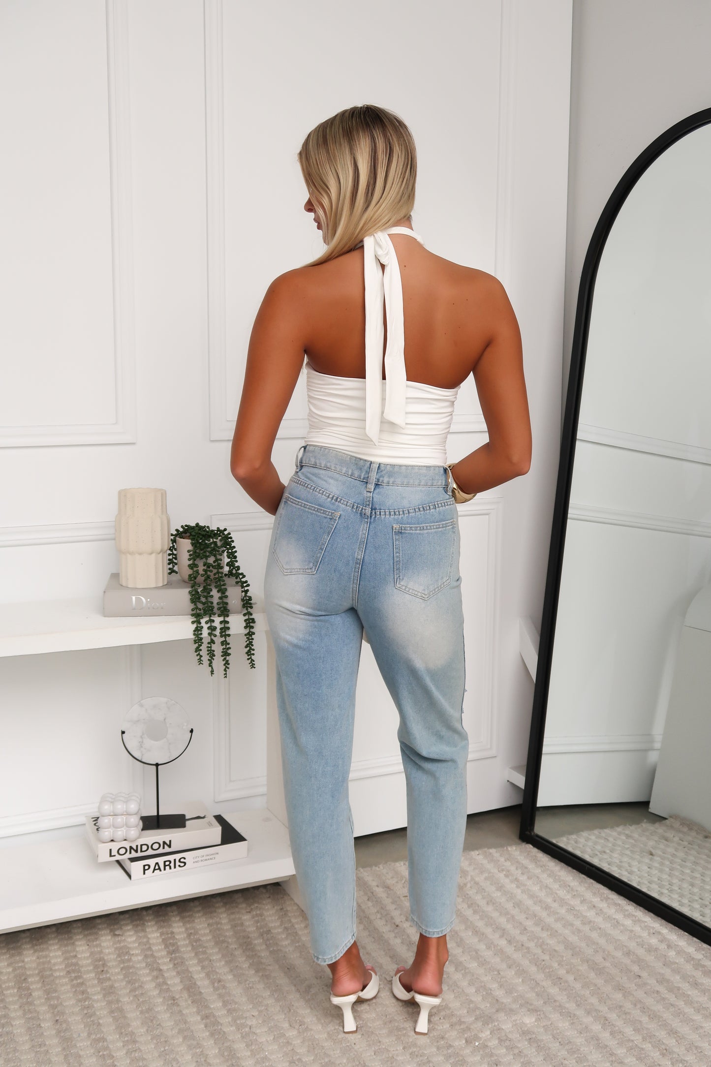 CALILE RIP JEANS - BLUE DENIM
