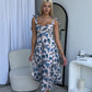 KELSIA FLORAL MIDI DRESS - BLUE