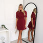 VALENTINA MINI DRESS - WINE