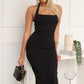 FRANCA HALTER MAXI DRESS - BLACK