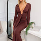 BRYSON LONG SLEEVE MAXI DRESS - CHOCOLATE