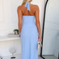 ELISE HALTER MAXI DRESS - BLUE