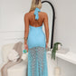 OCEANA HALTER MAXI - BLUE