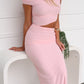 COCO OFF SHOULDER MAXI DRESS - BABY PINK