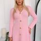 AUDREY MINI KNIT DRESS - PINK