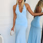 ALINA HALTER MAXI DRESS - BLUE