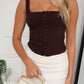 MACEY CORSET TOP - CHOCOLATE