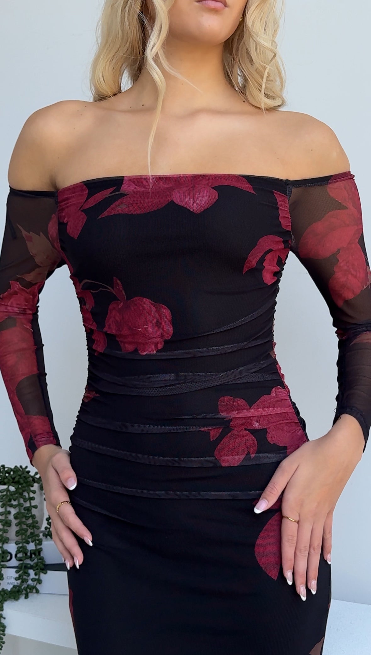 CAMIL MAXI DRESS - WINE FLORAL