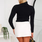 CLARA KNIT TOP - BLACK