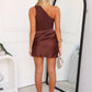 ALLERA MINI DRESS - CHOCOLATE