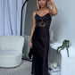 KALESHA SATIN MAXI DRESS - BLACK