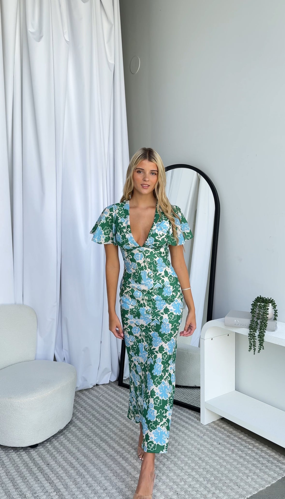 NICKY MAXI DRESS - GREEN PRINT