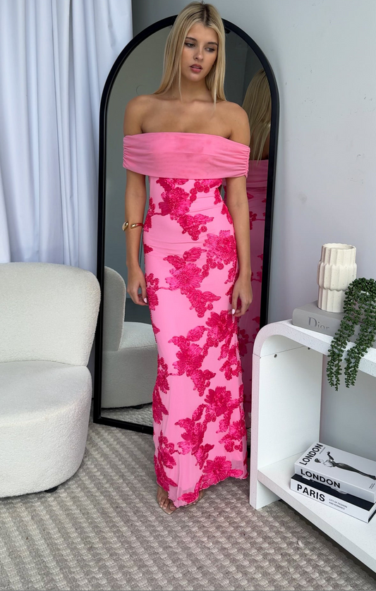 DIANA MAXI DRESS - FLORAL PINK