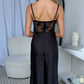KALESHA SATIN MAXI DRESS - BLACK