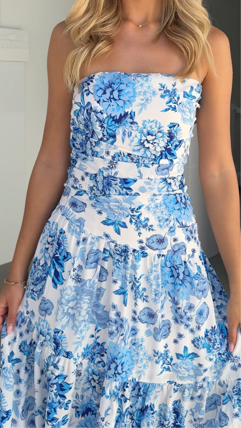 AVA DRESS - BLUE AND WHITE (Limited Edition)