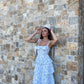 MATILDA RUFFLE MAXI DRESS - BLUE