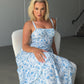MATILDA RUFFLE MAXI DRESS - BLUE