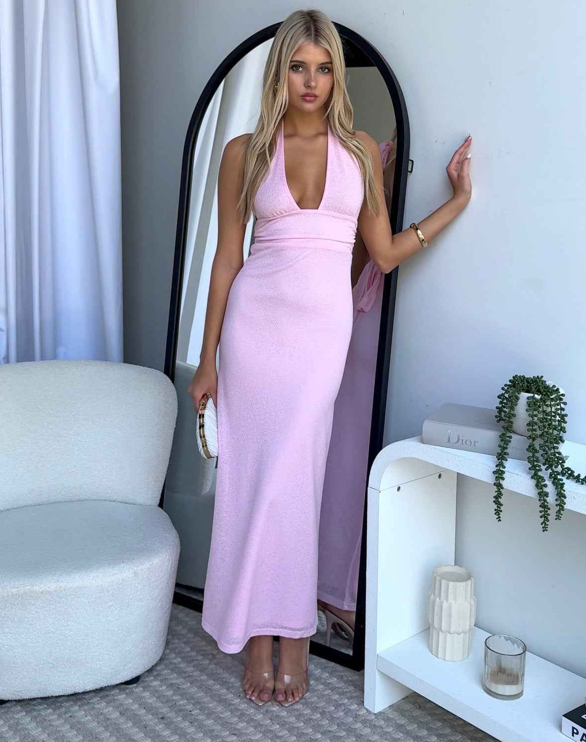 ROMANA MAXI DRESS - BABY PINK