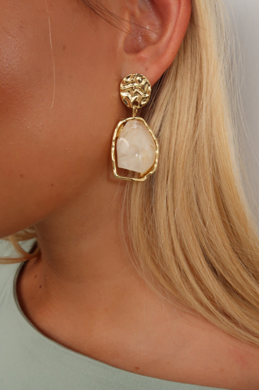 GARCIA EARRINGS - GOLD/CREAM