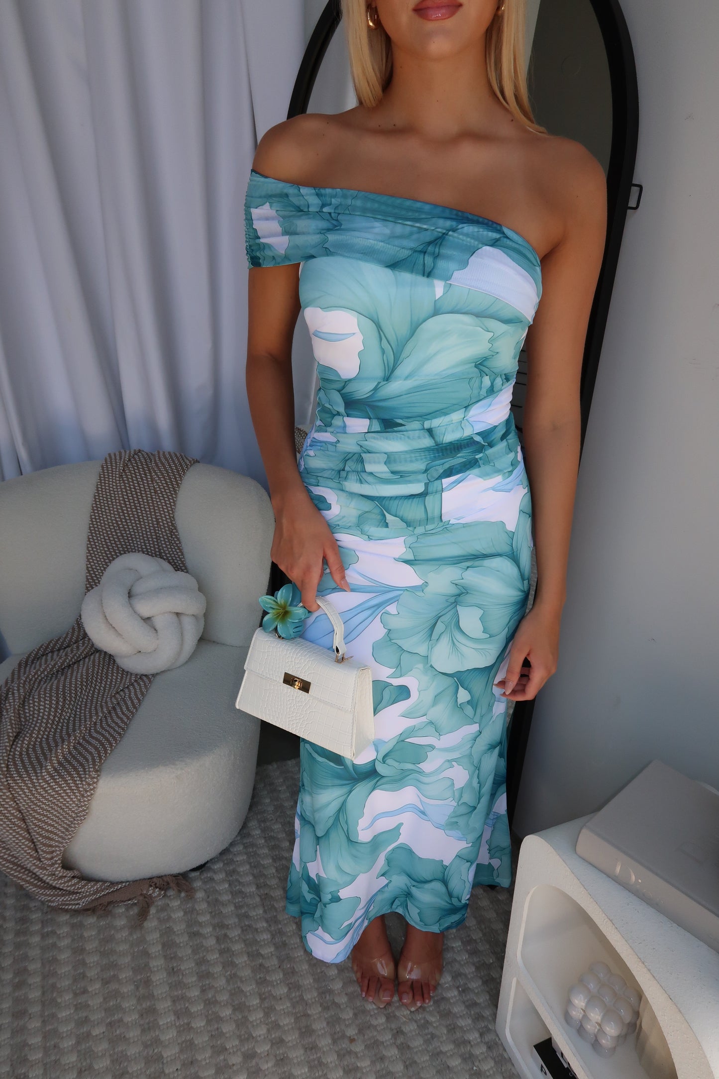 ROSALINE MAXI DRESS - SAGE FLORAL PRINT