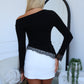 LILA LACE TOP - BLACK