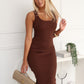 LUCY MAXI DRESS - CHOCOLATE