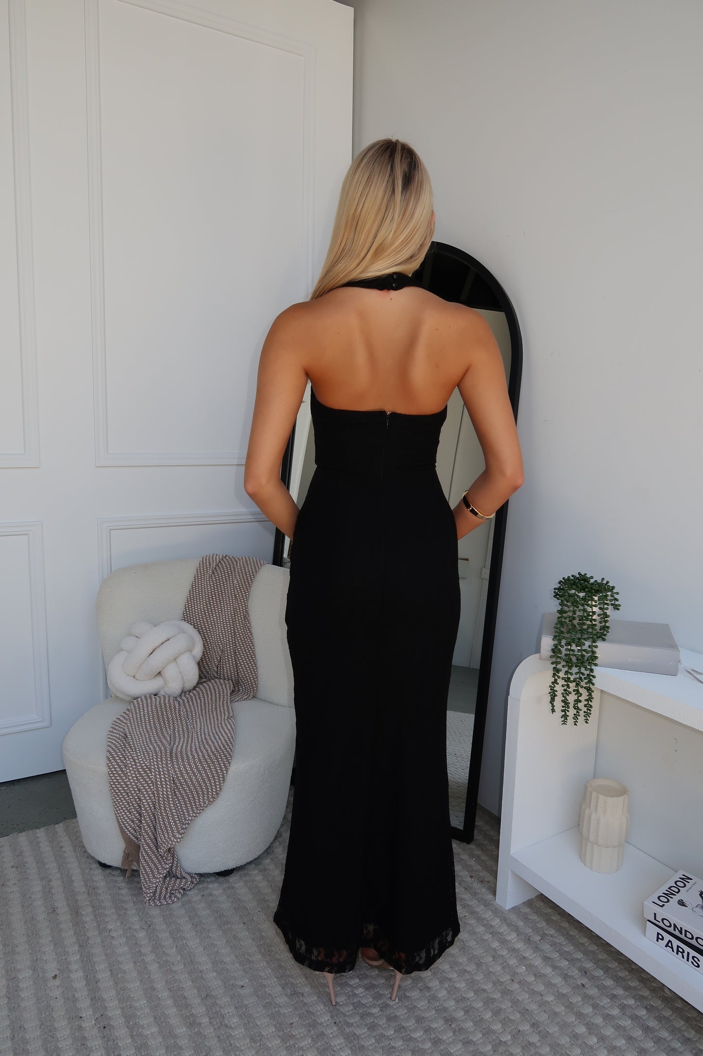 ELSI LACE MAXI DRESS - BLACK