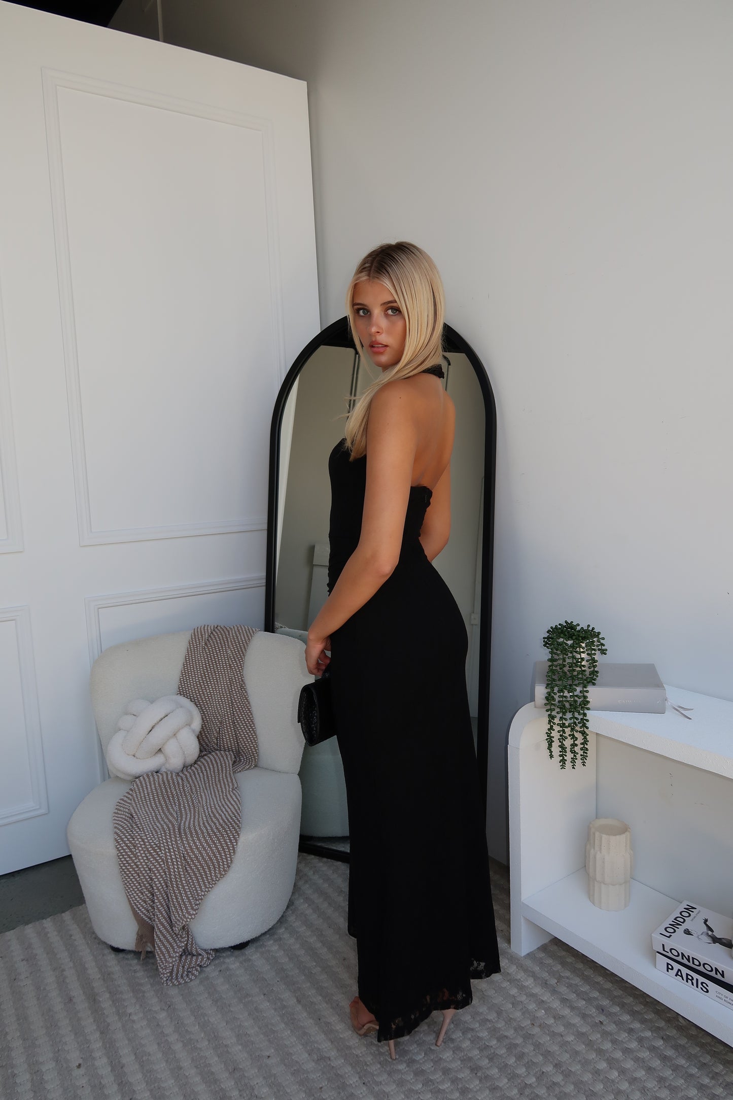 ELSI LACE MAXI DRESS - BLACK