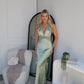 FLORENCE SATIN MAXI DRESS - SAGE