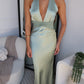 FLORENCE SATIN MAXI DRESS - SAGE