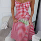 DELTA MAXI DRESS - RED GINGHAM