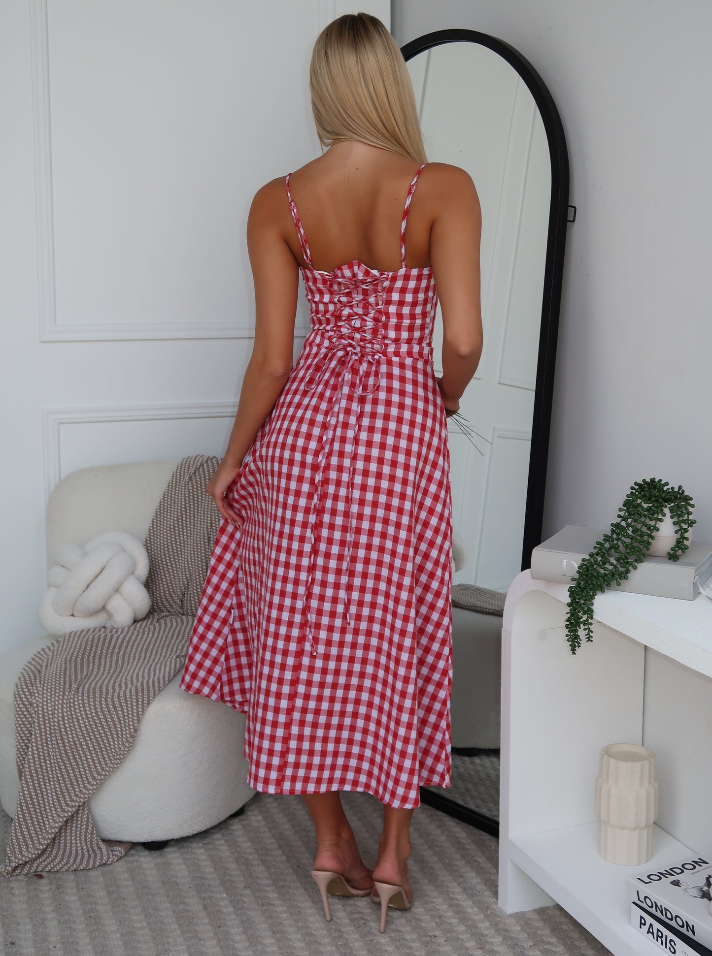 DELTA MAXI DRESS - RED GINGHAM