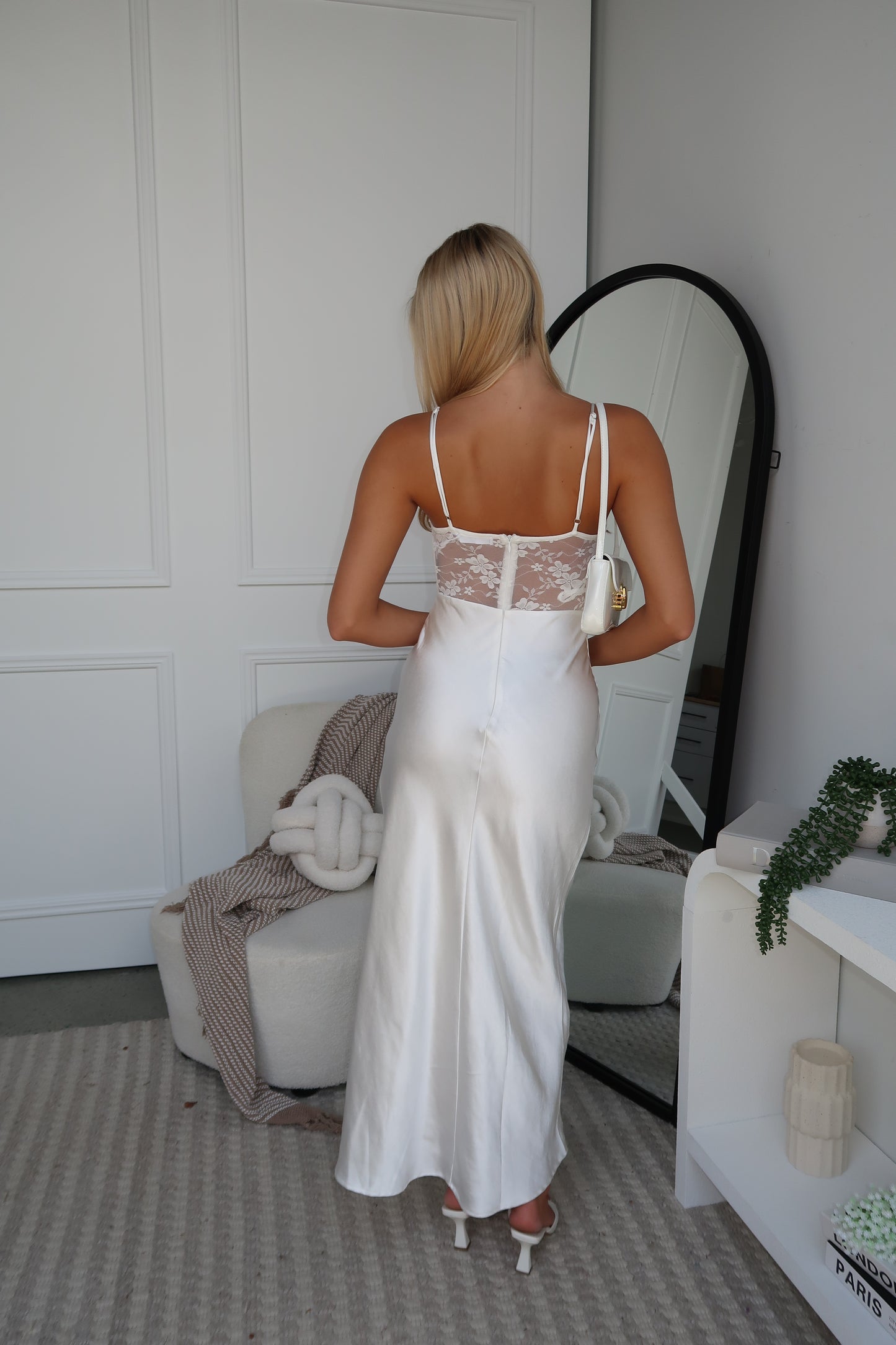 KALESHA SATIN MAXI DRESS - WHITE