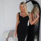 BIANCO PEARL MAXI DRESS - BLACK