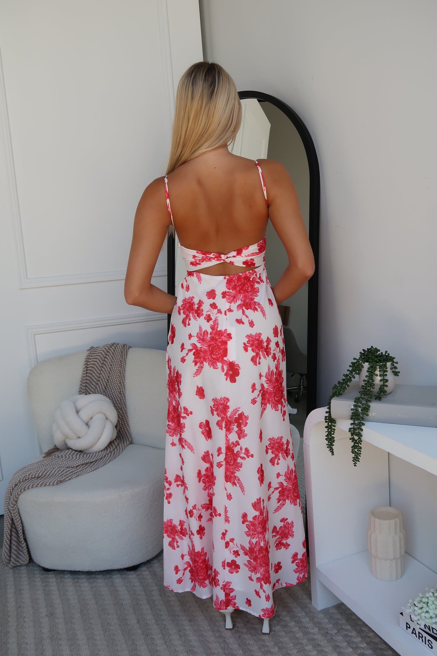 DELORA FLORAL MAXI DRESS - RED