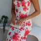 DELORA FLORAL MAXI DRESS - RED