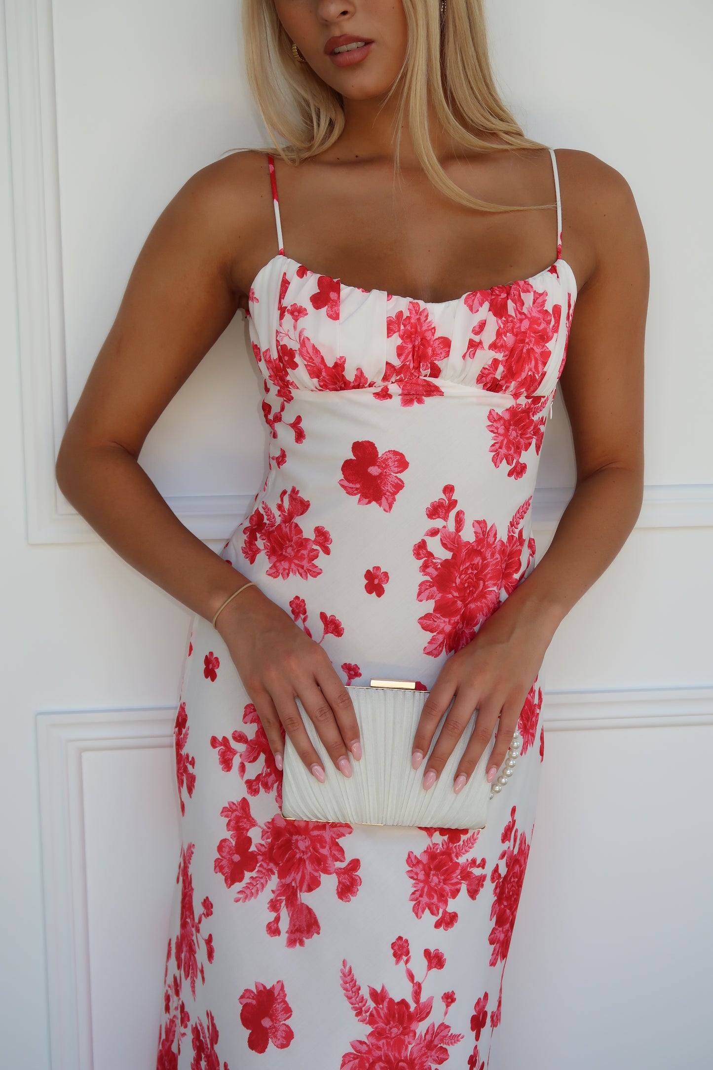 DELORA FLORAL MAXI DRESS - RED