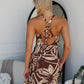 HAVANNAH FLORAL MAXI DRESS - CHOCOLATE