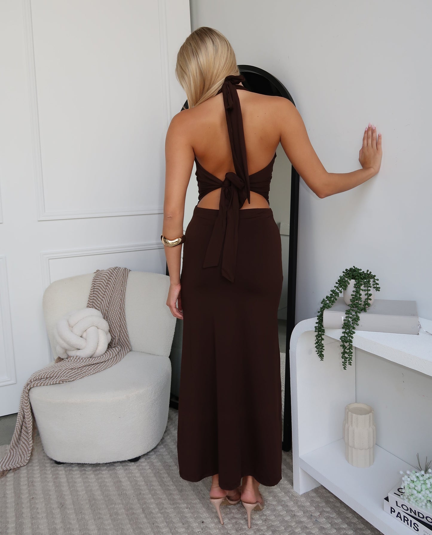 TAYA MAXI DRESS - CHOCOLATE