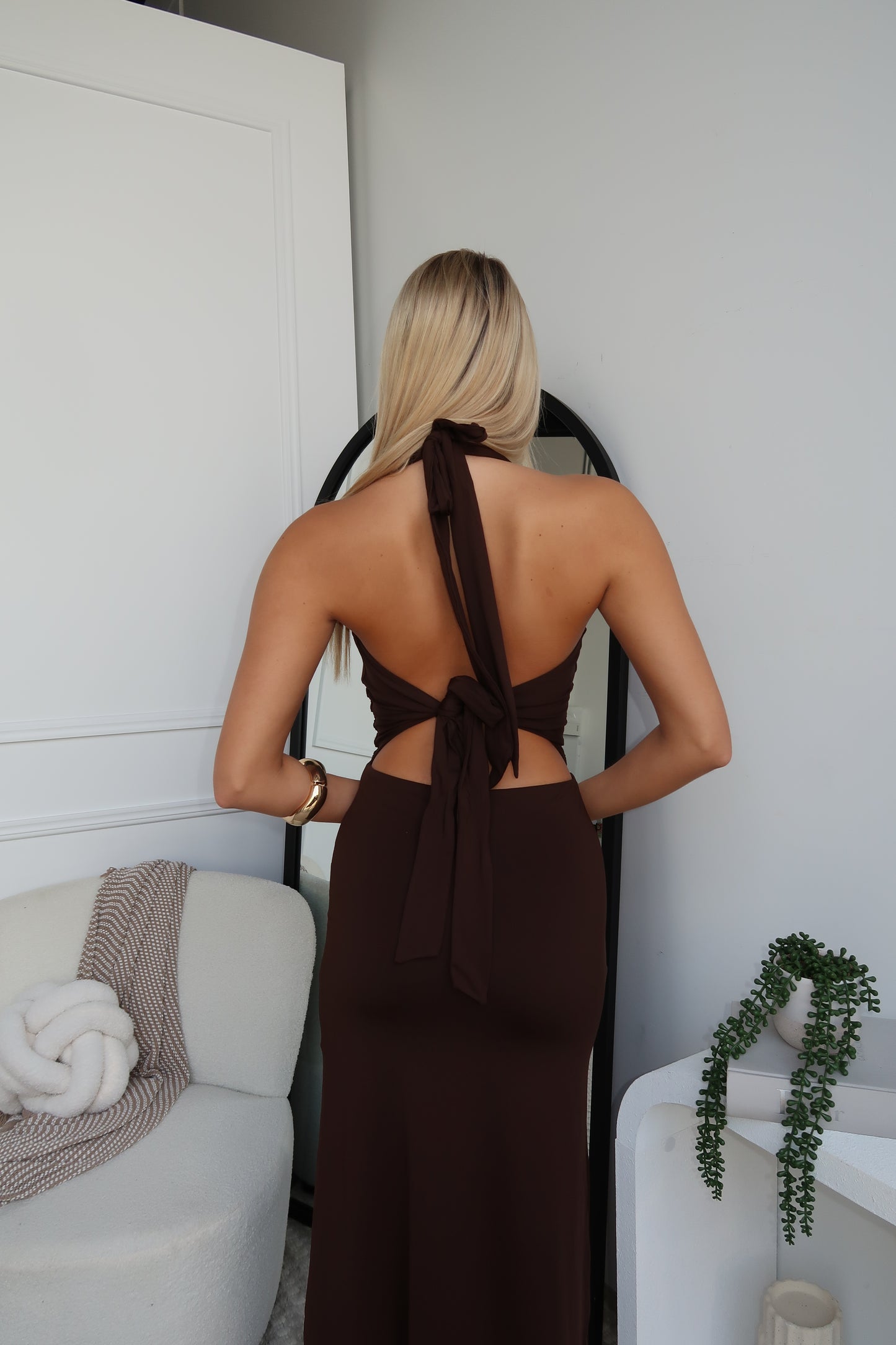 TAYA MAXI DRESS - CHOCOLATE
