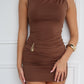 LONDON MINI DRESS - CHOCOLATE