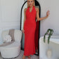 KARTIER HALTER MAXI DRESS - RED