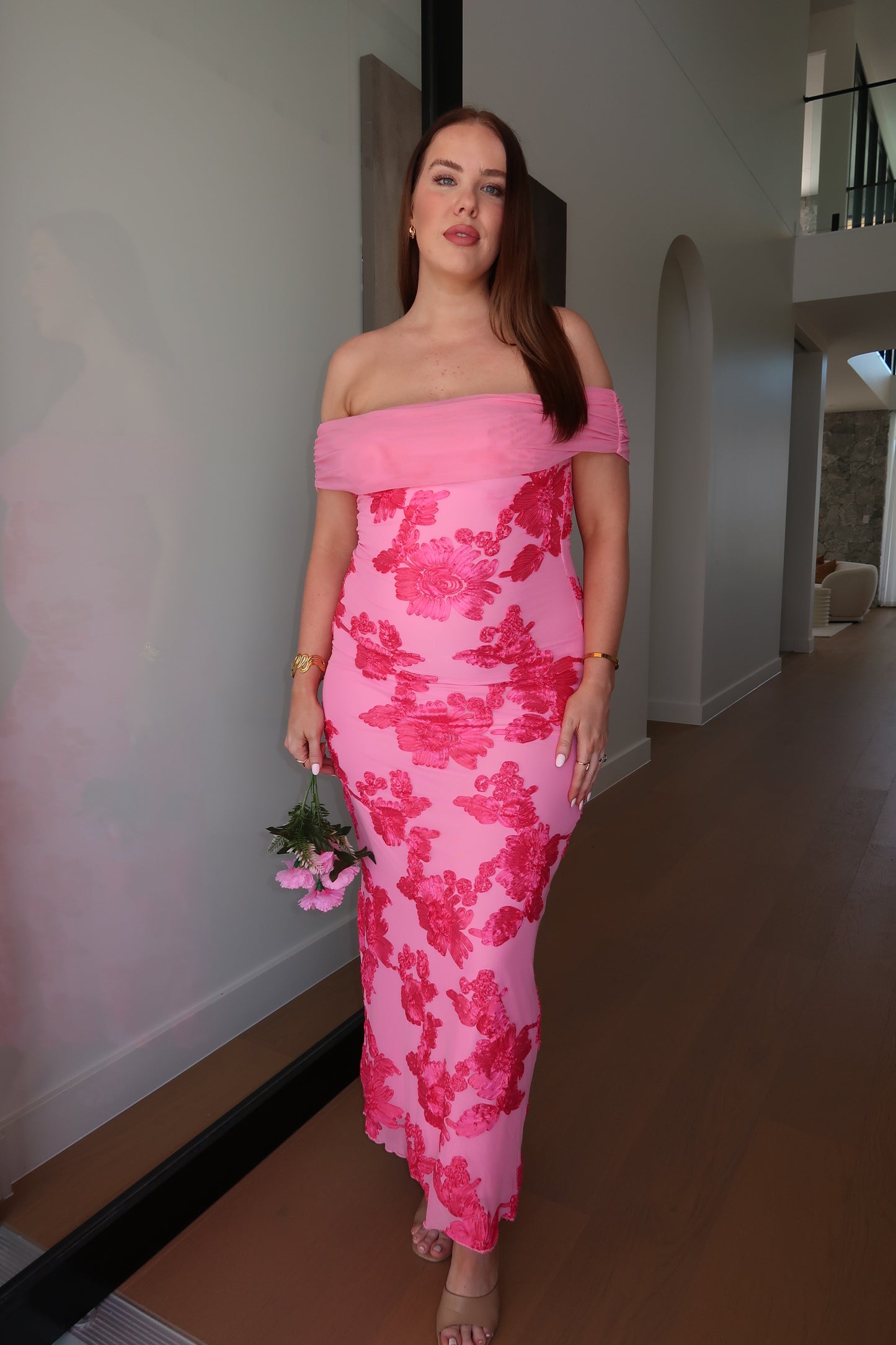 DIANA MAXI DRESS - FLORAL PINK