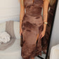 NAKARI MAXI DRESS - BROWN MULTI